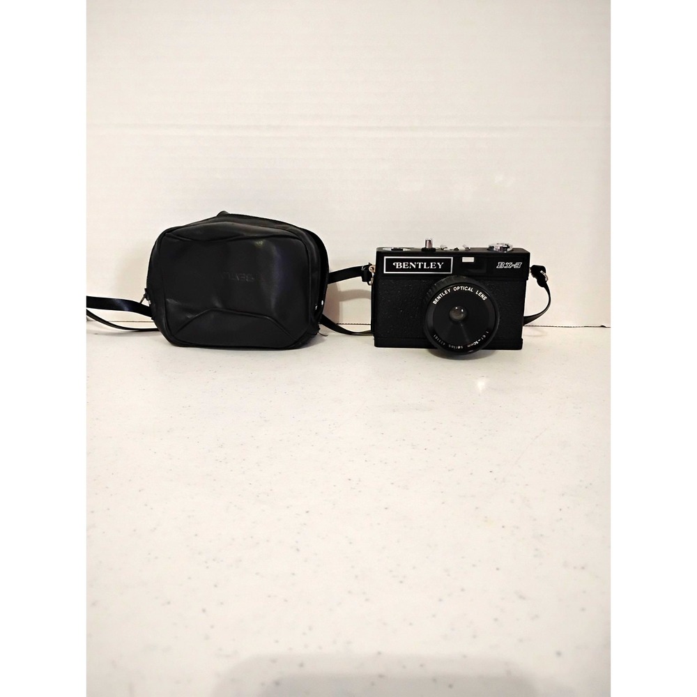 Bentley BX-3 Black 35mm Compact Film Camera Fixed Focus w/ Case & Strap